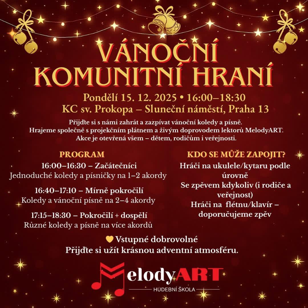 Komunitní vánoční hraní a zpívání v KC sv. Prokopa