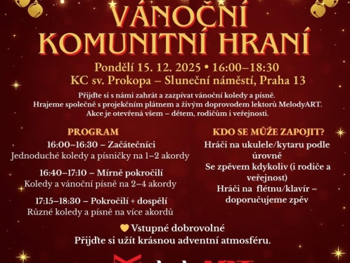 Komunitní vánoční hraní a zpívání v KC sv. Prokopa